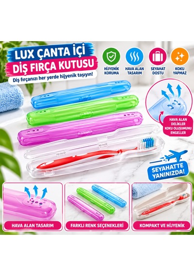 Lux Çanta İçi Hijyenik Seyahat Tipi Diş Fırçası Koyma Kutusu Aklby-bsva58 Diğer