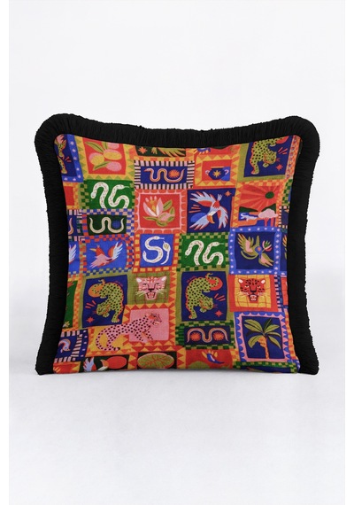Egzotik Patchwork Saçaklı Yastık Kılıfı-maksimalist Etnik Turuncu Mavi Siyah Püsküllü Kırlent Kılıfı Buzlu Atlas Aura Egzotik Patchwork Saçaklı Yastık Kılıfı-maksimalist Etnik Turuncu Mavi Siyah Püsküllü Kırlent Kılıfı Buzlu Atlas Aura