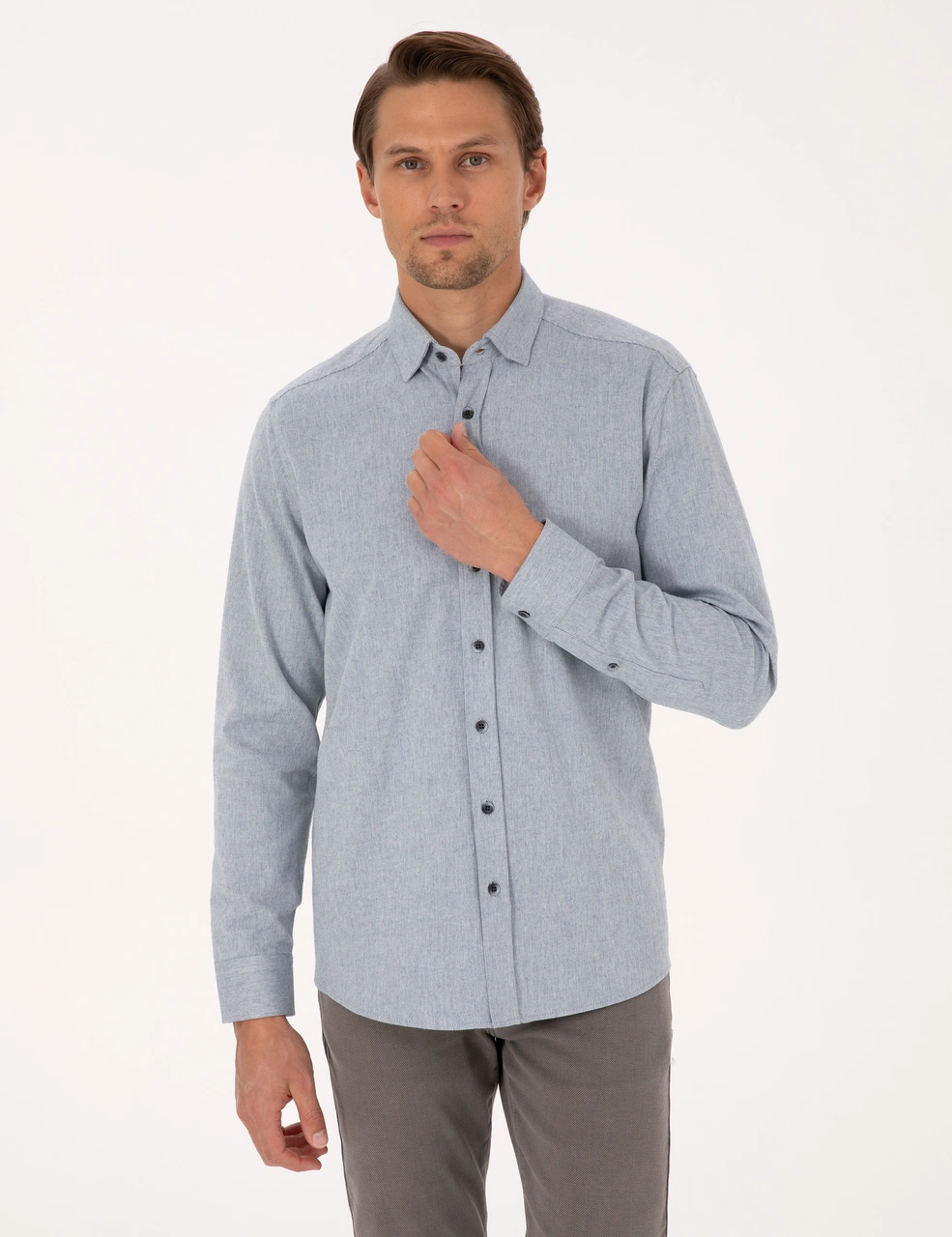 Pierre Cardin Erkek Mavi Gömlek Desenli 50312425-vr036 Mavi