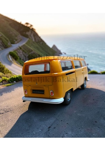 Nostaljik Volkswagen Sarı Type 2 1/32 Ölçek Metal Çek Bırak Kapılar Açılır Model Araba Çok Renkli