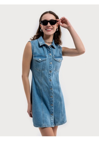 LOFT Loose Fit Kadın Elbise Lf2036547 Q1.v1 Denim LOFT Loose Fit Kadın Elbise Lf2036547 Q1.v1 Denim