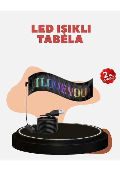 Kayan Yazı Destekli Rgb Led Reklam Paneli Usb İle Kolay Kurulumlu Renkli