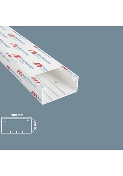 Mutlusan 100X50 Mm Içten Kapaklı Plastik Kablo Kanalı -2 Metre (P