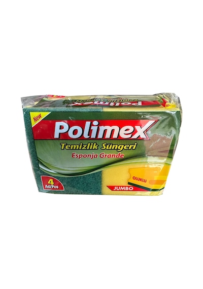 Polimex Endüstriyel Büyük Boy Oluklu Bulaşık Süngeri 5 x 4'lü 4.5 x 9 x 12 CM