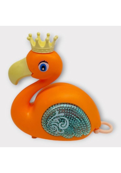 Kurmalı Işıklı Sevimli Flamingo - Turuncu Lisinya