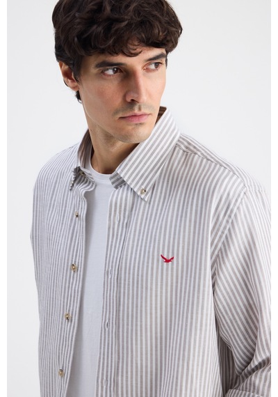 D'S Damat Ds Damat Comfort Vizon Çizgili Gömlek 6hc02g816304m Çok Renkli