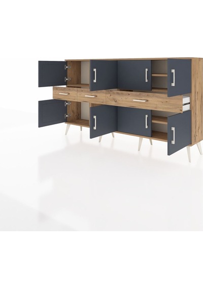 Arges Konsol 5 Raflı 3 Çekmeceli 8 Kapaklı 176x30x99 Çam-antrasit/çam Antrasıt/atlas Çam - Atlas Çam Arges Konsol 5 Raflı 3 Çekmeceli 8 Kapaklı 176x30x99 Çam-antrasit/çam Antrasıt/atlas Çam - Atlas Çam