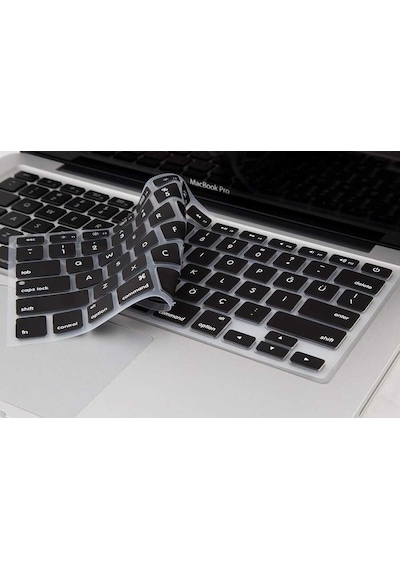 Apple Uyumlu MacBook Neo 13inç A18 Pro A3404 Q Klavye Koruyucu Silikon Ped Siyah