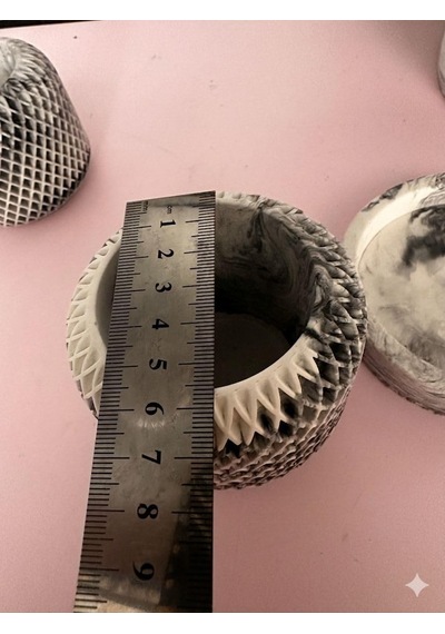 Sukulent Beton Saksı 2 Adet Beyaz İpek Yok