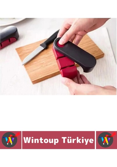 Bıçakbileyici Ergonomik Tutuş Kaymaz Taban İnce Kaba Bileme 2 Kademeli Katlanabilir Bıçak Bileyici