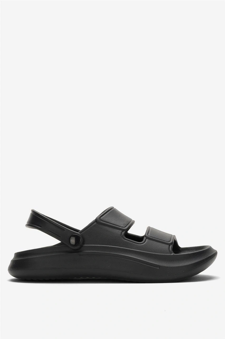 Liger Unisex Ortopedik Deniz Havuz Terliği Sandalet Siyah Siyah
