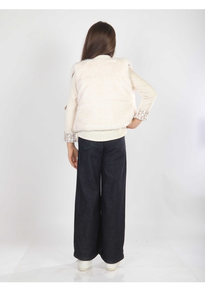 Xo Kids Kız Çocuk 3lu Alt Üst Takım 7-14 Yaş 3904-4904 Ekru