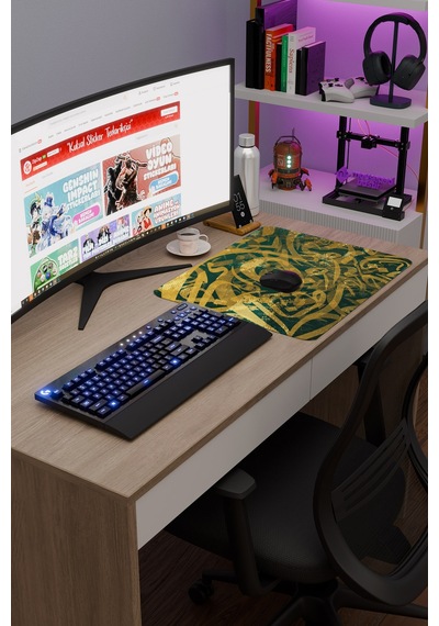 Kaligrafi Kaymaz Dikişli Kauçuk Oyuncu Mousepad V3 - 48x40 Xl Gaming Mouse Pad Fare Altlığı