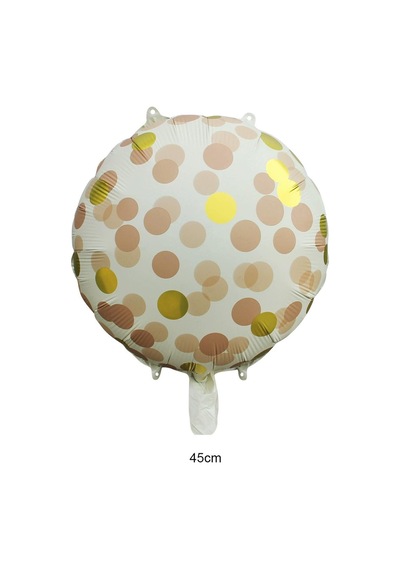 Kahverengi Gold Puantiyeli Yuvarlak Folyo Balon 45 Cm Kahverengi