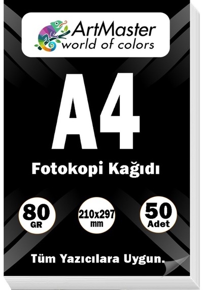 A4 Fotokopi Kağıdı 50 Adet 80 Gr 21x29,7 Cm Artmaster A4 Boy Fotokopi Kağıdı Yazıcı Kağıdı 50 Li