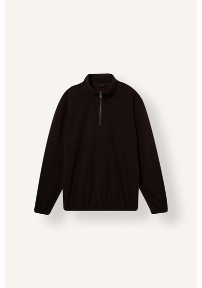 Defacto Yarım Fermuarlı Polar Sweatshirt E8632ax26wnbn337 Kahve-bn337