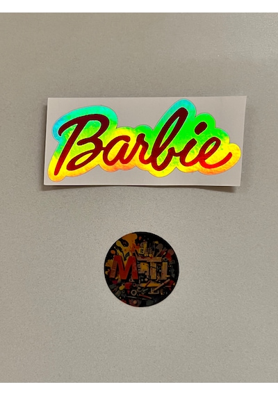 Barbie Sticker Jdm Araba-motosiklet Cam Etiket Baskes Hologram Sticker 9x4cm Çok Renkli