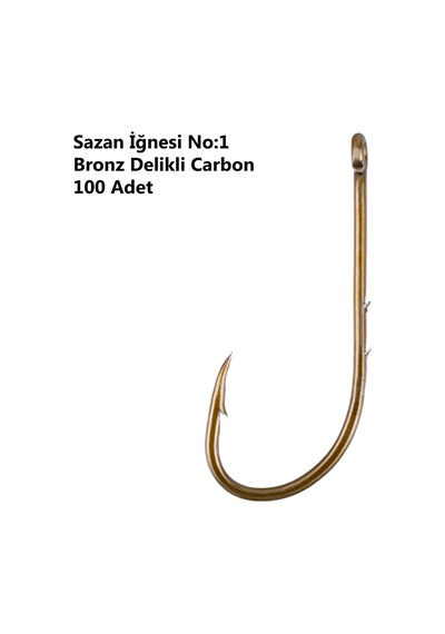 Effe Sazan İğnesi No:1 Bronz Delikli Carbon 100 Adet 92666-1 No : 1