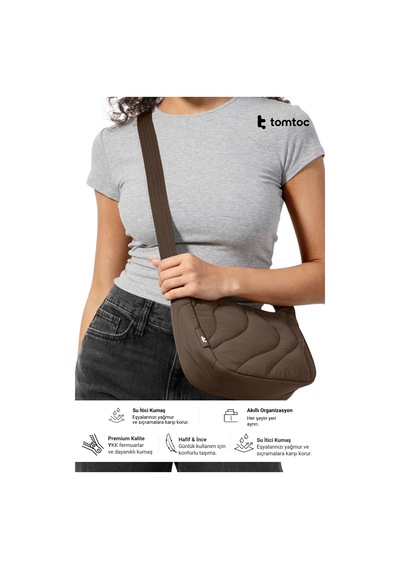 Terra Puffy Serisi T34 3.5l Kahverengi El Ve Omuz Çantası - T34s1y1