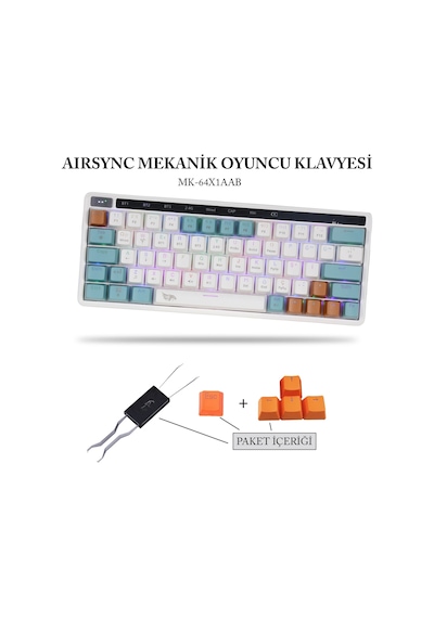 Gameagle Airsync MK-64X1aAAB Mavi Switch Kablosuz Oyuncu Mekanik Klavye
