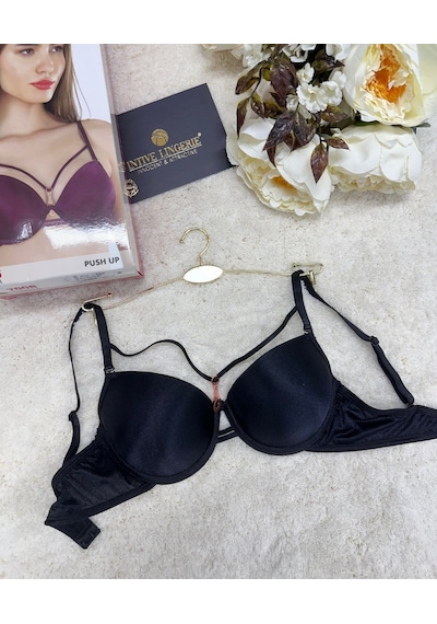 Le Jardin Monica Göğsü Şeritli Mikro Push-up Arkası İp Detaylı Sü Siyah