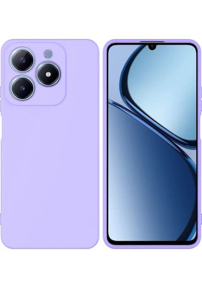 Realme C61 Uyumlu Silikon Kılıf - Kamera Korumalı Esnek Pastel Renk Kapak - Lila Lila