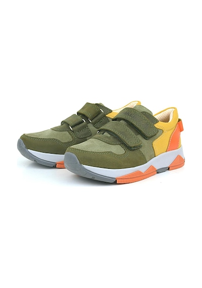 Rakerplus Hakiki Deri Haki Turuncu Sarı Çocuk Sneakers Spor Ayakkabı