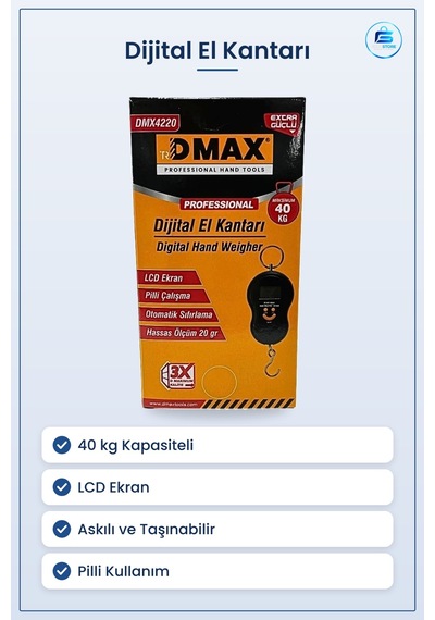 Dijital El Kantarı Elektronik 40 Kg Kapasiteli Lcd Ekran Pilli Ta