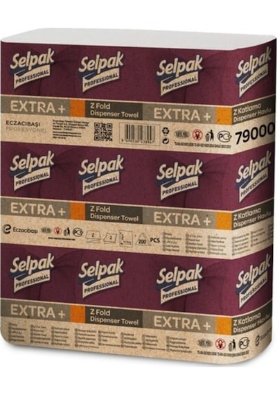 Selpak Professional Extra Z Katlama Dispenser Kağıt Havlu 6 x 200'lü