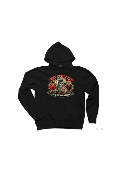 Samcro Men Of Mayhem Siyah Kapşonlu Sweatshirt Hoodie Siyah