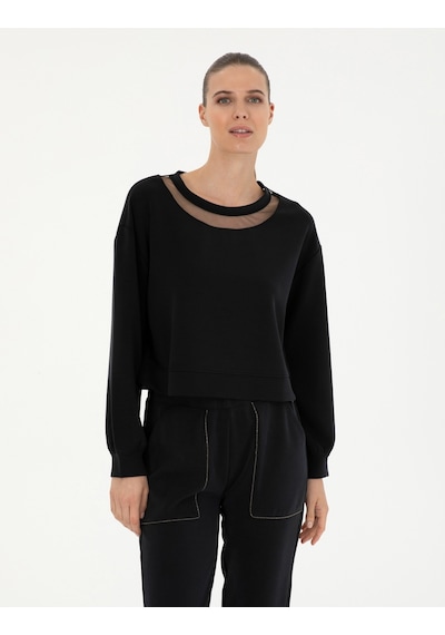 Pierre Cardin Kadın Siyah Sweatshirt 50282634-vr046 Siyah
