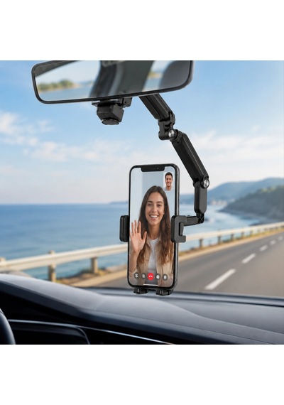 Araç İçi Dikiz Aynası Telefon Tutucu 360 Ayarlanabilir Katlanabilir