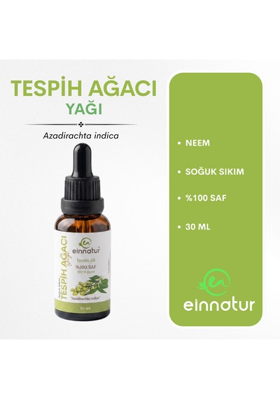 Tespih Ağacı Neem Yağı, 30 Ml, %100 Saf, Azaridachta Indica Oil