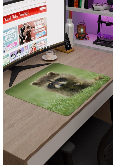 Rakun Kaymaz Dikişli Kauçuk Oyuncu Mousepad V2 - 48x40 Xl Gaming Mouse Pad Fare Altlığı