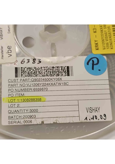 Vj1206y224kxatw1bc 220nf 50v 1206 Smd Seramik Kondansatör 200 Adet