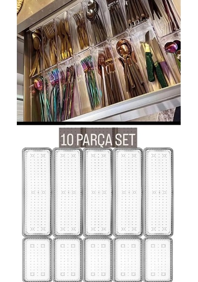Bade 10 Parça Set 5 5 Modüler Mutfak Çekmece Içi Kaşıklık Çatal Bıçak Kaşık Organizer Düzenleyici Pl Diğer
