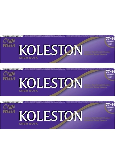 Koleston Tüp Boya 3 Adet 77.44 Kor Ateş Kızılı