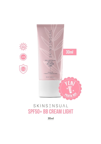 Skin Sensual BB Krem Light 30ml SPF50 PA++++ | Leke Karşıtı, Aydınlık Cilt Görünümü | UVA/UVB Koruma