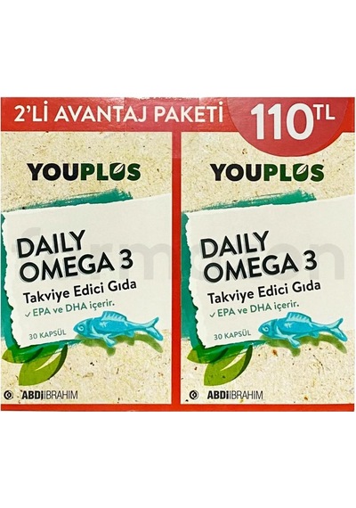 Youplus Daily Omega-3 30 Kapsül 2 Li Paketi