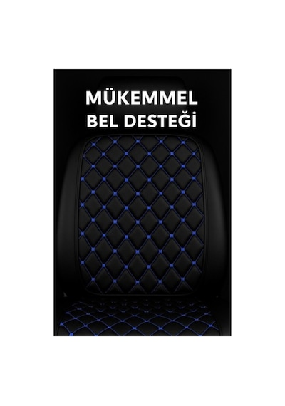 Suni Deri Oto Koltuk Minderi Silinebilir Leke Tutmaz Kapitone 2'li Siyah Turuncu
