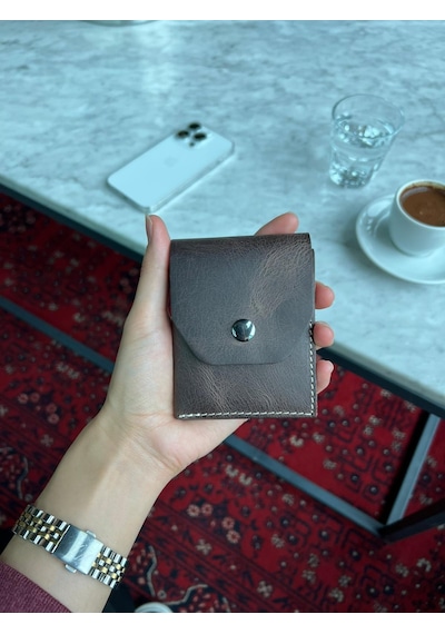 Mft Leather Hakiki Deri Çıtçıtlı Erkek Cüzdan Nova 5801 Kahverengi