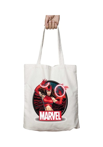 Art Hediye Marvel Scarlet Witch 2 İki Taraf Kalıcı Yıkanabilir Okul Plaj Omuz Bez Çanta Çok Renkli