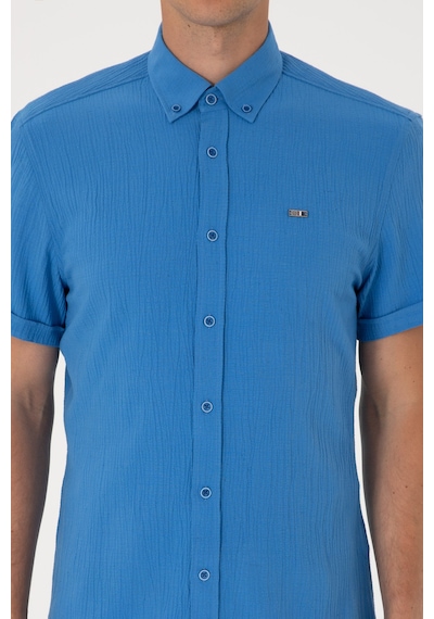 U.s. Polo Assn. Erkek İndigo Gömlek Kısa Kollu 50306328-vr028 İndigo