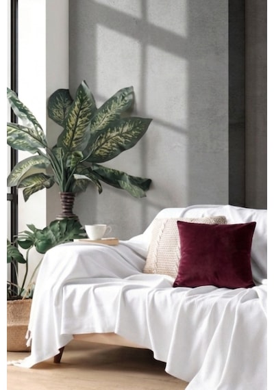 Miracolo Home Beyaz Pamuklu Dekoratif Koltuk Örtüsü 170x230 Boyutlu Optimal Kaymaz Tasarım