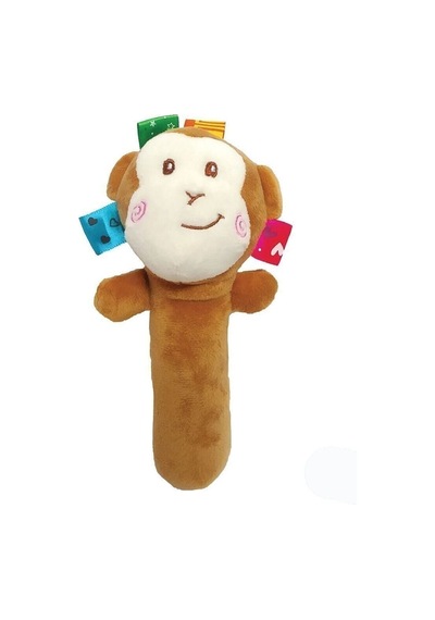 Peluş Çııngıraklı Sıksık Oyuncak Kahverengi Çok Renkli