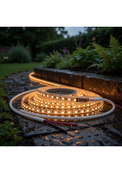 220v 120 Led Dış Mekan Şerit Led Amber Işık Arkası Yapışkanlı Suya Dayanıklı Dekoratif Aydınlatma 5 metre