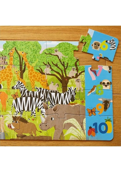 Moritoys African Savanna 36 Parça Xxl Yapboz, Gözlem Ve Sayma Oyunu 3-5 Yaş