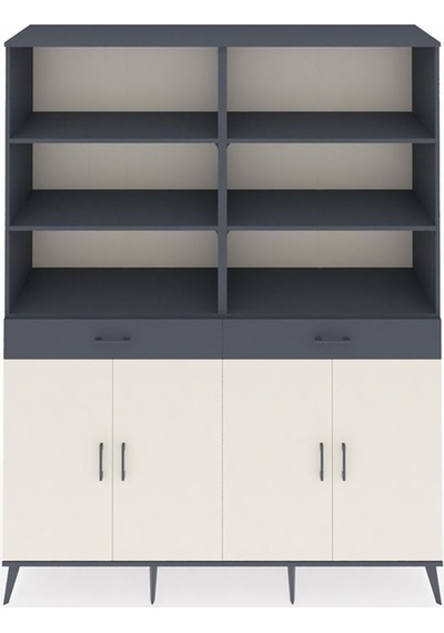 Hyperion Gardrop 10 Raflı 2 Çekmeceli 4 Kapaklı 176x44x221 Antrasit-aytaşı/antrasit Beyaz Hyperion Gardrop 10 Raflı 2 Çekmeceli 4 Kapaklı 176x44x221 Antrasit-aytaşı/antrasit Beyaz