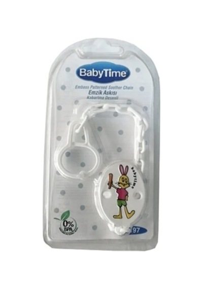 Babytime Emzik Askısı Pembe Tavşan Görselli