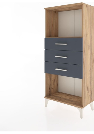 Hyperion Dolap Tek Raflı 3 Çekmeceli 60x44x134 Çam-antrasit Çam Hyperion Dolap Tek Raflı 3 Çekmeceli 60x44x134 Çam-antrasit Çam